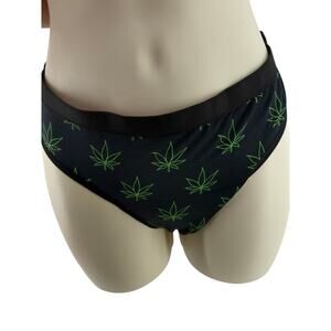 Me Undies Reefers Black Green Womens Bikini Panty Size Xlarge